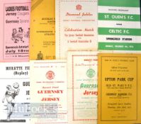 Channel Islands selection of football programmes to include 1951 Upton Park Cup Final Guernsey