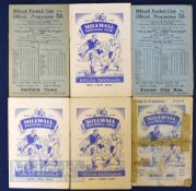 Selection of Millwall home football programmes to include 1946/47 Bury, Port Vale (FAC) 1949/50