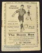 1921/22 Carlisle Utd v Scotswood match programme North Eastern League 14 April. The programme is