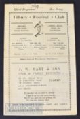 1935/36 Tilbury v Harwich & Parkeston football programme 9 November, 4 pager. Team changes, name