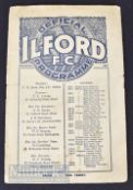 1925/26 Ilford v Cambridge Town FAC football programme 14 November, covers detached, small edge