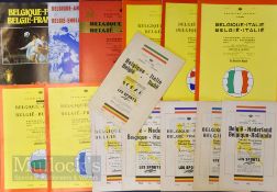 Selection of Belgium home international football match programmes to include 1952 Italy, 1956