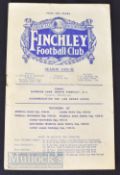 1935/36 Finchley v Park Royal London Senior cup football programme 30 November; fold, small edge