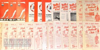 Collection of York City home match programmes to include 1956/57 Southport (FC), Crewe Alexandra,