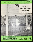 1959/60 1st Floodlight match at Celtic Park, Glasgow Celtic v Wolverhampton Wanderers Challenge