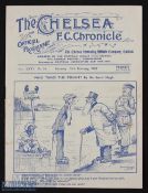 1935/36 Chelsea v Fulham FAC match programme 15 February; centre fold, fair condition.