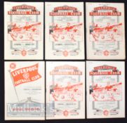 Selection of Liverpool home football match programmes, all FAC ties to include 1954/55 Lincoln City,