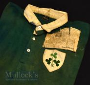 Pre-war Ireland football international match worn shirt of Jimmy Dunne (Sheffield Utd) v Wales at