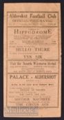 1927/28 Aldershot v Kettering Town match programme Southern league 31 December, fold out type. Age