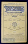 1953/54 Glasgow Cup s/f Rangers v Celtic football programme at Ibrox 1 September Fair-good.