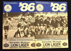 1986 ‘All Blacks’ (Cavaliers) Rugby Programmes in South Africa (2): Large issues v the