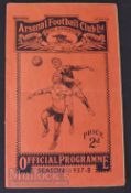 1937/38 Arsenal v Liverpool football programme 30 April Division 1 match, including season ticket