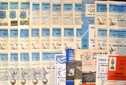 1950s/60s Tottenham Hotspur football programmes 10 x 1950s, 60 x 1960s including 6 from 1960/61
