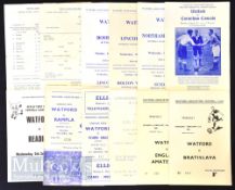 Selection of Watford home match programmes to include 1955/56 Rampla (Uruguay), Sturm Graz (Austria)