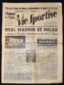 1958 European Cup Final Real Madrid v AC Milan at the Heysel Stadium Brussels; No programme