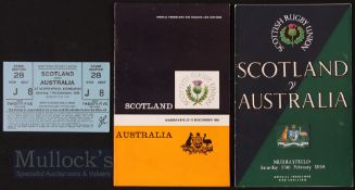 Scotland v Australia Rugby Programmes & Ticket (3): Magazine style issues for the Murrayfield