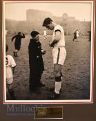 Large 20” x 24” framed iconic photograph of Duncan Edwards at Highbury 1st February 1958 prior to