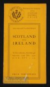 1922 Rare Scotland v Ireland Rugby Programme: Nearly a century old, Scotland’s second hosting of the