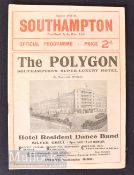 1938/39 Southampton v West Bromwich Albion Div. 2 match programme 1 October; Good.