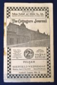 Pre-war 1938/39 Fulham v Sheffield Wednesday Div. 2 home match programme 17 April, fold, small
