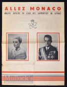 International football club match programme at Monaco; 1956 Barcelona v AP Rio de Janeiro at Stade