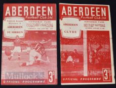 1948/49 Aberdeen v St Mirren league match programme 29 January plus1949/50 v Clyde friendly