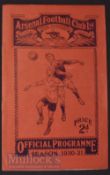 1930/31 Arsenal v Sunderland match programme Div. 1 17 January. Good, pencil score.