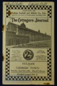 Pre war 1932/33 Fulham v Grimsby Town Div. 2 football programme 29 April; slight crease, name on