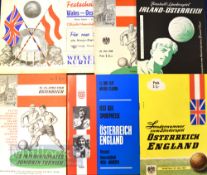 Selection of Austria international home match programmes 1954 Wales (9 May) (scarce), 1960