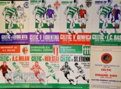 Selection of Celtic European home match programmes to include 1967/68 Dinamo Kieve (EC), St