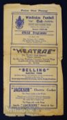 1937/38 At Wimbledon: Dulwich Hamlet v Epsom--Surrey Senior Cup s/f football programme 5th March;