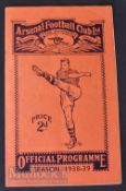 1938/39 Arsenal v Brentford football programme 7 April London Combination match. Slight crease, o/
