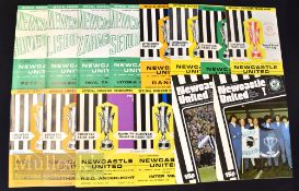 Collection of Newcastle Utd European home match programmes to include ICFC 1968/69 Feyenoord,