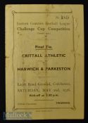 1935/36 Eastern Counties Cup Final football programme (at Colchester) Crittall Athletic v