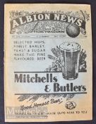 1937/38 West Bromwich Albion v Blackburn Rovers reserves Central League match programme 19 March;