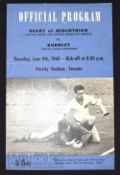 1960 Tour match Burnley (Div. 1 Champions) v Heart of Midlothian (Scottish League Champions)