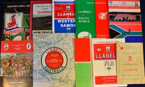 Llanelli v Tourists Rugby Programme Collection (10): v Australia 1947 (worn), 1967 & 1975; New