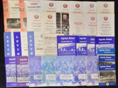 Collection of Leyton Orient home football programmes to include 1956/57 Barnsley 1957/58 Bristol