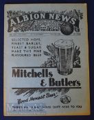 1938/39 West Bromwich Albion reserves v Derby County Central League match programme 4 March. Good.