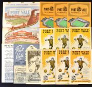 Selection of Port Vale home football match programmes to include 1952/53 Oldham Athletic (
