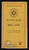 1932 Scarce Scotland v Ireland Rugby Programme: Team & action photos and the standard teams page