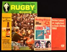 1968, 1974 & 1980 British Lions South Africa Rugby Tours Souvenir Items (3): Neat issues, small