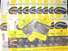 Collection of Norwich City home match football programmes 1960/61 Leyton Orient, Sunderland (FAC),