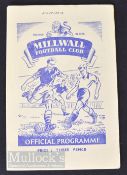 1951 Festival of Britain Millwall v Anderlecht match programme 17 May; very neat typed score, Good.