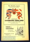 1955/56 Denmark v England match programme 2 October in Copenhagen. Good.