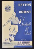 1951 Festival of Britain Leyton Orient v R.C. Haarlem match programme 12 May, 4 page, and team