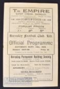 1929/30 Barnsley v West Bromwich Albion Div. 2 match programme 14 September; Slight crease, rusty