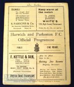 1933/34 Harwich & Parkeston v Lancashire Fusiliers Border League football programme 25 November; 4