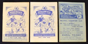 Selection of Millwall home FAC match programmes to include 1948/49 Tooting & Mitcham 1950/51