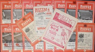 Collection of Nottingham Forest home match programmes to include 1949/50 Exeter City 1952/53